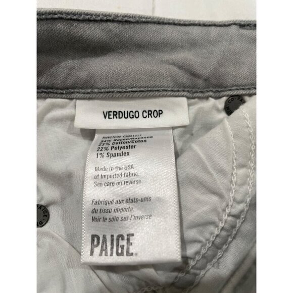 PAIGE WOMENS PANTS VERDUGO CROP RELAXED Leg GRAY SIZE 29 JEANS DENIM - Picture 4 of 6